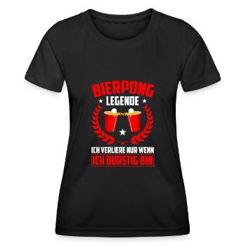 Drôle de bièrepong légende de bière Pong cadeau - T-shirt sport Femme - noir - Devant - AI Model Female 172 light (172cm)