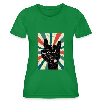 Devil's Horn Punks - Women's Functional T-Shirt - kelly green - Front - AI Model Female 172 dark (172cm)