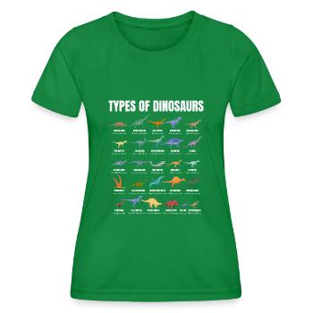 Types Of Dinosaurs Dino Identification - Cute - T-shirt sport Femme - vert - Devant - AI Model Female 172 dark (172cm)