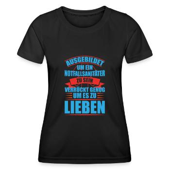 Notfallsanitäter Geschenk Notarzt Krankenwagen - Frauen Funktions-T-Shirt - Schwarz - Vorne - AI Model Female 172 light (172cm)