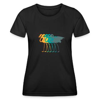Flamingo Retro - T-shirt sport Femme - noir - Devant - AI Model Female 172 light (172cm)