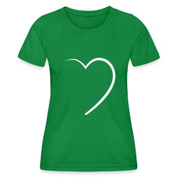 Halbes Herz - Frauen Funktions-T-Shirt - Kelly Green - Vorne - AI Model Female 172 dark (172cm)