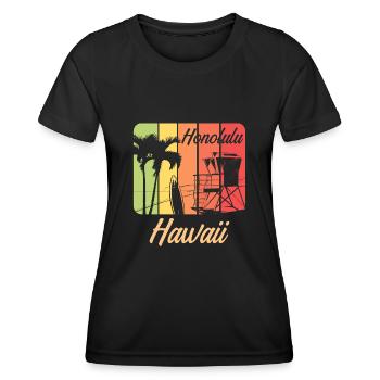 Hawaii Honolulu - Frauen Funktions-T-Shirt - Schwarz - Vorne - AI Model Female 172 light (172cm)