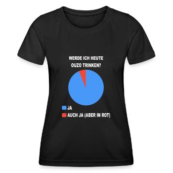 Ouzo Griechenland Alkohol - Frauen Funktions-T-Shirt - Schwarz - Vorne - AI Model Female 172 light (172cm)