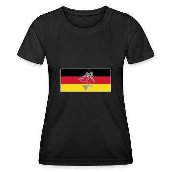 deutsche Flagge Sportfischer aus Deutschland - Frauen Funktions-T-Shirt - Schwarz - Vorne - AI Model Female 172 light (172cm)