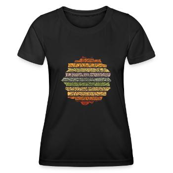 Mandala Fleur de Lotus - T-shirt sport Femme - noir - Devant - AI Model Female 172 light (172cm)