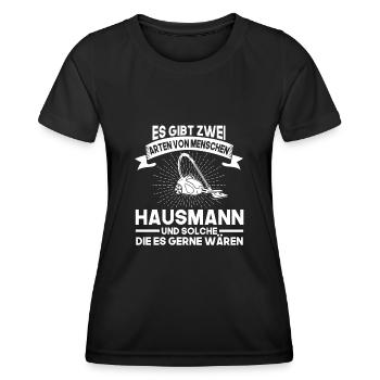 Hausmann Spruch Putzkraft Geschenk - Frauen Funktions-T-Shirt - Schwarz - Vorne - AI Model Female 172 light (172cm)