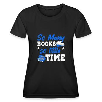 Many Livres Petit Temps Livres Bibliotek Chapitre - T-shirt sport Femme - noir - Devant - AI Model Female 172 light (172cm)