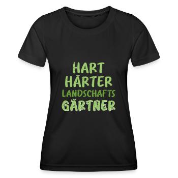 Hart Härter Landschaftsgärtner Job Arbeit - Frauen Funktions-T-Shirt - Schwarz - Vorne - AI Model Female 172 light (172cm)