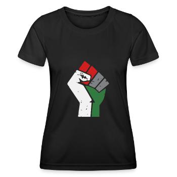 Gaza libre Palestine Poing - T-shirt sport Femme - noir - Devant - AI Model Female 172 light (172cm)