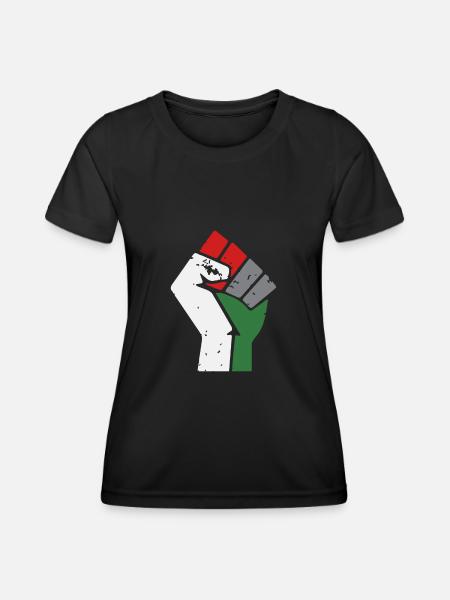 Gaza libre Palestine Poing - T-shirt sport Femme - noir