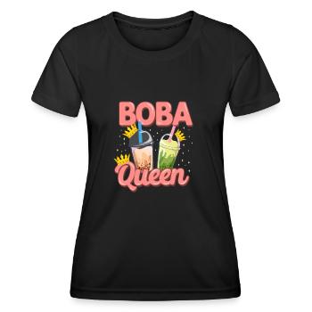 Boba Tea Boba Queen Tea Crown - Women's Functional T-Shirt - black - Front - AI Model Female 172 light (172cm)