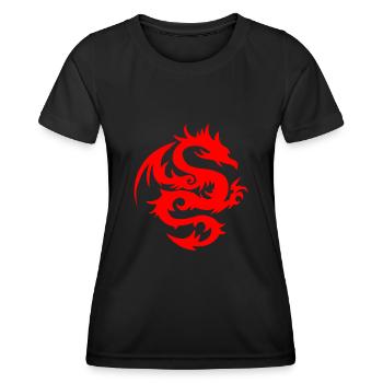 mit chinesischen Drachen chinesischem Drache - Frauen Funktions-T-Shirt - Schwarz - Vorne - AI Model Female 172 light (172cm)