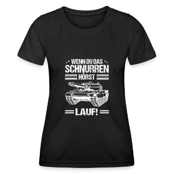 Panzerfahrer Deutsche Raubkatzen Panzer - Frauen Funktions-T-Shirt - Schwarz - Vorne - AI Model Female 172 light (172cm)