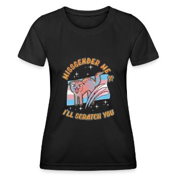 Transgender Genderqueer Trans Cat Cat Cat Friend - Women's Functional T-Shirt - black - Front - AI Model Female 172 light (172cm)
