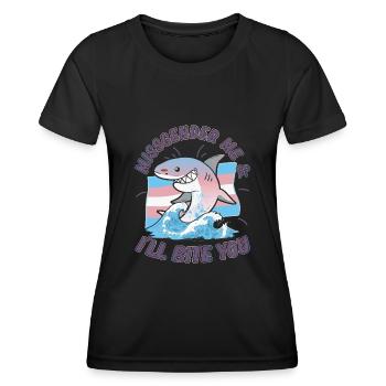 Transgenre Genderqueer Requin Requin - T-shirt sport Femme - noir - Devant - AI Model Female 172 light (172cm)