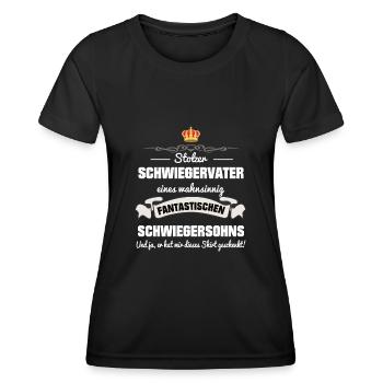 Schwiegervater Schwiegersohn Schwiegerpapa - Frauen Funktions-T-Shirt - Schwarz - Vorne - AI Model Female 172 light (172cm)