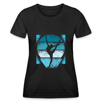 Gymnastique rétro - T-shirt sport Femme - noir - Devant - AI Model Female 172 light (172cm)