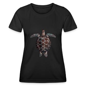 Tortue motif animal animal motif animal - T-shirt sport Femme - noir - Devant - AI Model Female 172 light (172cm)