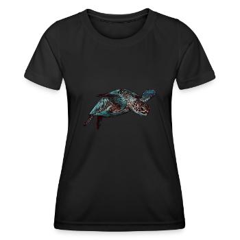 Tortue motif animal animal motif animal - T-shirt sport Femme - noir - Devant - AI Model Female 172 light (172cm)