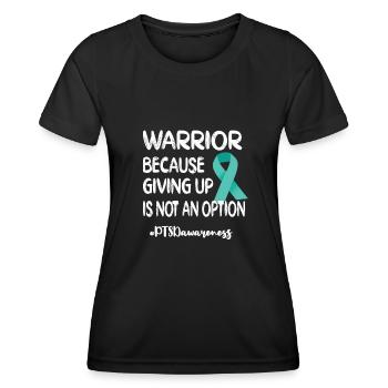 PTSD fighter | Post-traumatic stress disorder - Women's Functional T-Shirt - black - Front - AI Model Female 172 light (172cm)