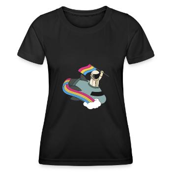 Pansexuel LGBT Queer Astronaut - T-shirt sport Femme - noir - Devant - AI Model Female 172 light (172cm)