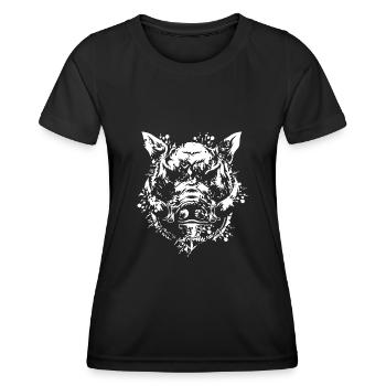 Wildschwein - Frauen Funktions-T-Shirt - Schwarz - Vorne - AI Model Female 172 light (172cm)