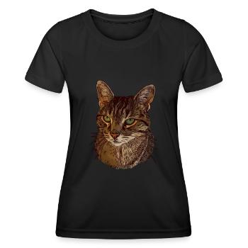 Cat motif cat cat face animal face animal - Women's Functional T-Shirt - black - Front - AI Model Female 172 light (172cm)