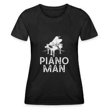 Professeur de piano Instrument musical Compositeur - T-shirt sport Femme - noir - Devant - AI Model Female 172 light (172cm)