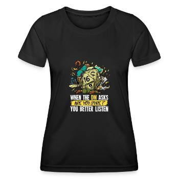 D20 Role-playing gift for a dungeon - Women's Functional T-Shirt - black - Front - AI Model Female 172 light (172cm)