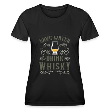 Whiskey Liebhaber Geschenk Für Whisky Trinker - Frauen Funktions-T-Shirt - Schwarz - Vorne - AI Model Female 172 light (172cm)