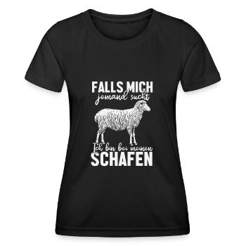 Lustige Schafe Bauern Landwirt Schäfer Geschenke - Frauen Funktions-T-Shirt - Schwarz - Vorne - AI Model Female 172 light (172cm)