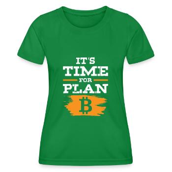 bitcoin plan - Frauen Funktions-T-Shirt - Kelly Green - Vorne - AI Model Female 172 dark (172cm)