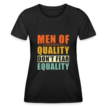 Gleichberechtigung Frau Mann - Frauen Funktions-T-Shirt - Schwarz - Vorne - AI Model Female 172 light (172cm)