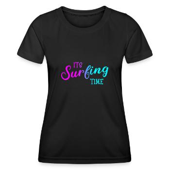 Surfing - Frauen Funktions-T-Shirt - Schwarz - Vorne - AI Model Female 172 light (172cm)