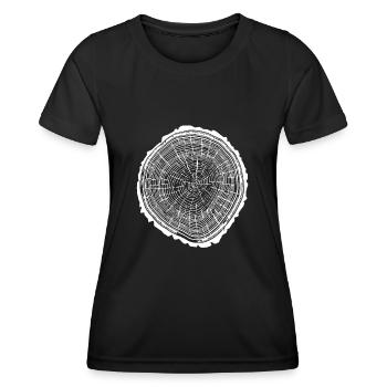 Holzscheibe mit Rinde - Frauen Funktions-T-Shirt - Schwarz - Vorne - AI Model Female 172 light (172cm)
