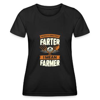 Funny farmer farm farmer gift - Women's Functional T-Shirt - black - Front - AI Model Female 172 light (172cm)