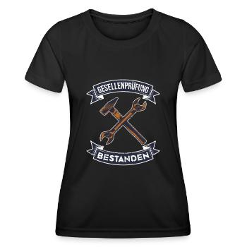 Gesellenprüfung bestanden Retro - Frauen Funktions-T-Shirt - Schwarz - Vorne - AI Model Female 172 light (172cm)
