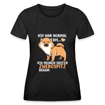 Pomeranian Zwergspitz Hundemotiv geschenk - Frauen Funktions-T-Shirt - Schwarz - Vorne - AI Model Female 172 light (172cm)