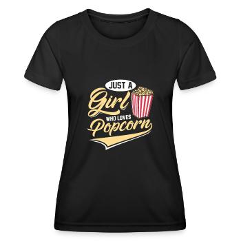 Popcorn - Frauen Funktions-T-Shirt - Schwarz - Vorne - AI Model Female 172 light (172cm)