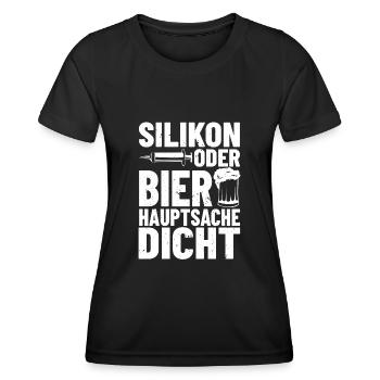 Fliesenleger Profi Hauptsache Dicht Plattenleger - Frauen Funktions-T-Shirt - Schwarz - Vorne - AI Model Female 172 light (172cm)