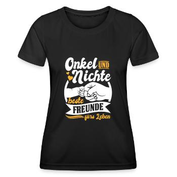 Onkel Nichte beste Freunde Geschenk Vatertag - Frauen Funktions-T-Shirt - Schwarz - Vorne - AI Model Female 172 light (172cm)