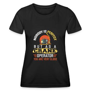 Crane operator Crane operator construction site work - Women's Functional T-Shirt - black - Front - AI Model Female 172 light (172cm)