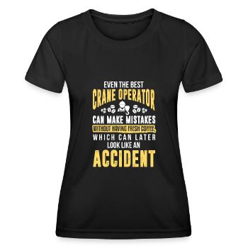 Crane operator Crane operator construction site work - Women's Functional T-Shirt - black - Front - AI Model Female 172 light (172cm)