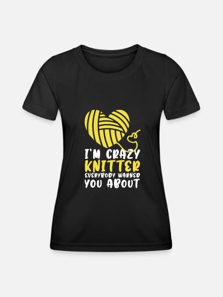 Crazy knitter - Women's Functional T-Shirt - black