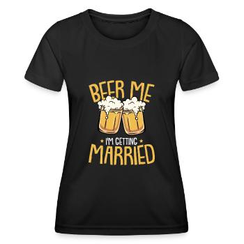 Groom mariés Beuverie bière célibataire cadeau - T-shirt sport Femme - noir - Devant - AI Model Female 172 light (172cm)