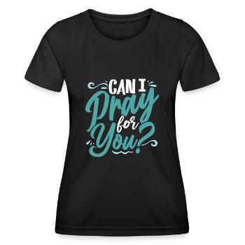 Verse biblique, Dieu chrétien, prière - T-shirt sport Femme - noir - Devant - AI Model Female 172 light (172cm)