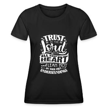 Verse biblique, Dieu chrétien, prière - T-shirt sport Femme - noir - Devant - AI Model Female 172 light (172cm)