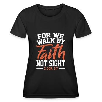 Verse biblique, Dieu chrétien, prière - T-shirt sport Femme - noir - Devant - AI Model Female 172 light (172cm)