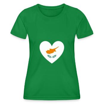 Zypern Flagge Herz - Frauen Funktions-T-Shirt - Kelly Green - Vorne - AI Model Female 172 dark (172cm)